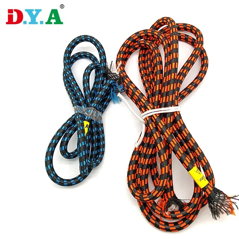 Outdoor 12mm Diameter Polyester Latex DOT Pattern Orange Bungee Cord Tramploline Rope