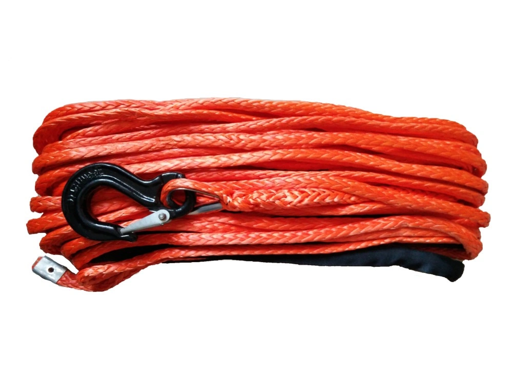 Synthetic Winch Rope with Hook Car Tow Recovery Cable with High Quality Synthetic Winch Rope